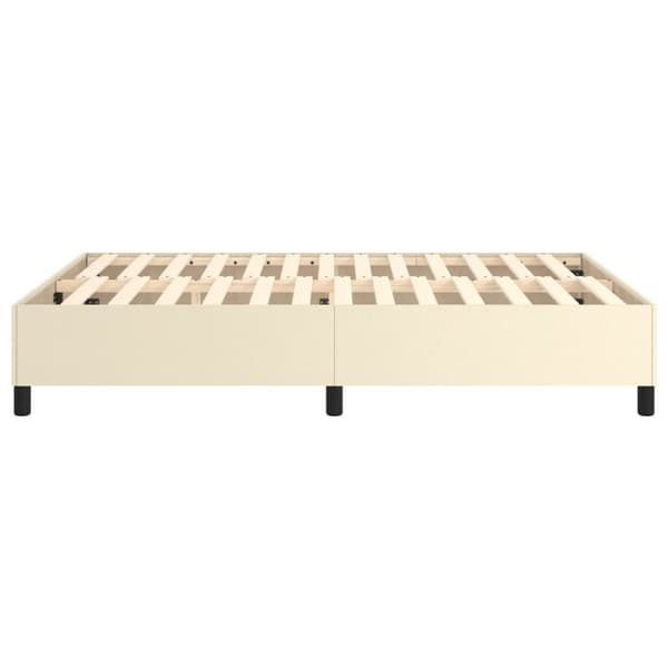sengeramme 140x200 cm kunstlæder cremefarvet