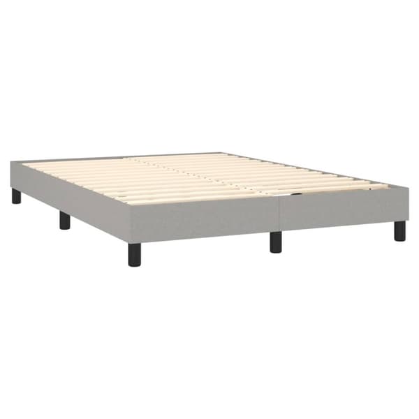 Ramsäng med madrass ljusgrå 140x190 cm tyg
