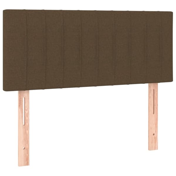 Ramsäng med madrass mörkbrun 90x200 cm tyg