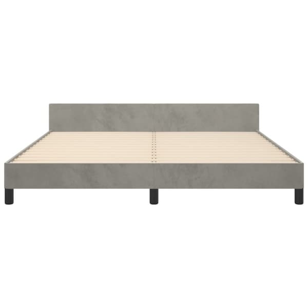 sengeramme med sengegavl 160x200 cm fløjl lysegrå