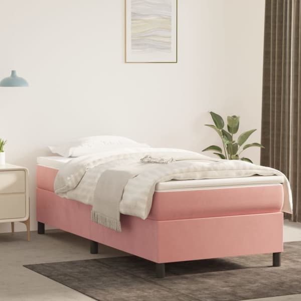 sengeramme 100x200 cm fløjl pink