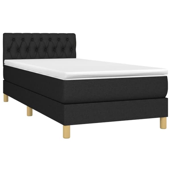 kontinentalseng med madras 90x190 cm stof sort
