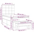 Miniatyrbillede 8 af 8: kontinentalseng med madras 80x200 cm stof sort