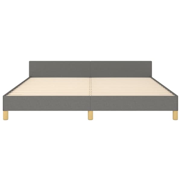 sengeramme med sengegavl 160x200 cm stof mørkegrå