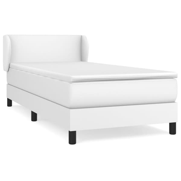 kontinentalseng med madras 90x190 cm kunstlæder hvid