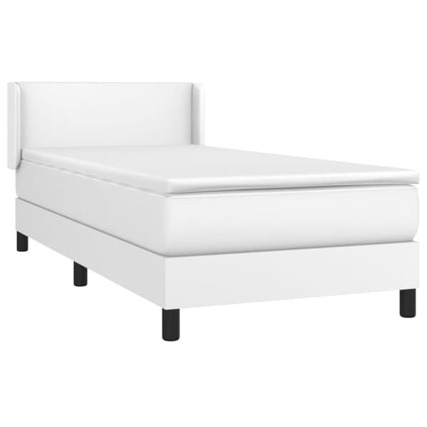 kontinentalseng med madras 90x190 cm kunstlæder hvid