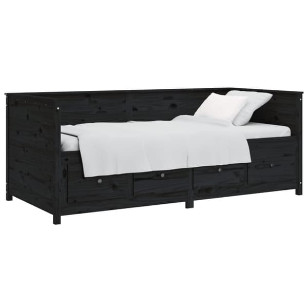 Dagbädd svart 100x200 cm massiv furu