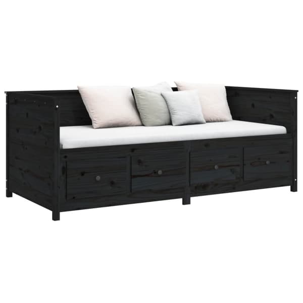 Dagbädd svart 100x200 cm massiv furu