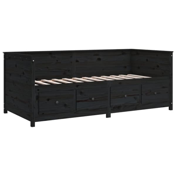 Dagbädd svart 100x200 cm massiv furu