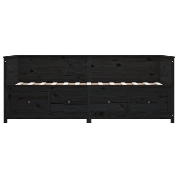 Dagbädd svart 100x200 cm massiv furu