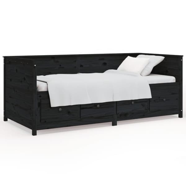 Dagbädd svart 100x200 cm massiv furu