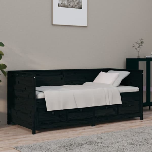 Dagbädd svart 100x200 cm massiv furu