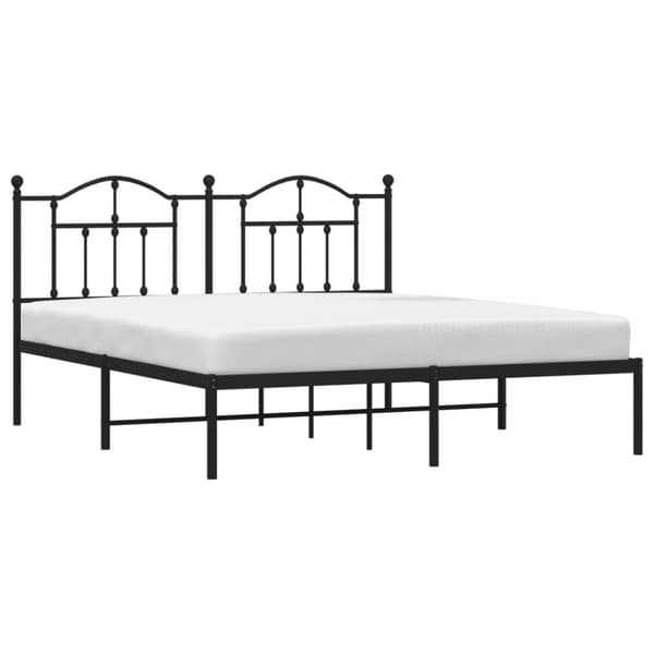sengeramme med sengegavl 180x200 cm metal sort