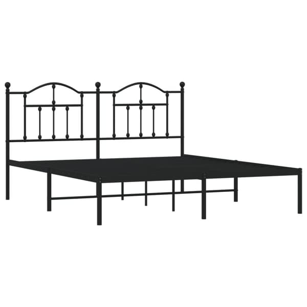sengeramme med sengegavl 180x200 cm metal sort