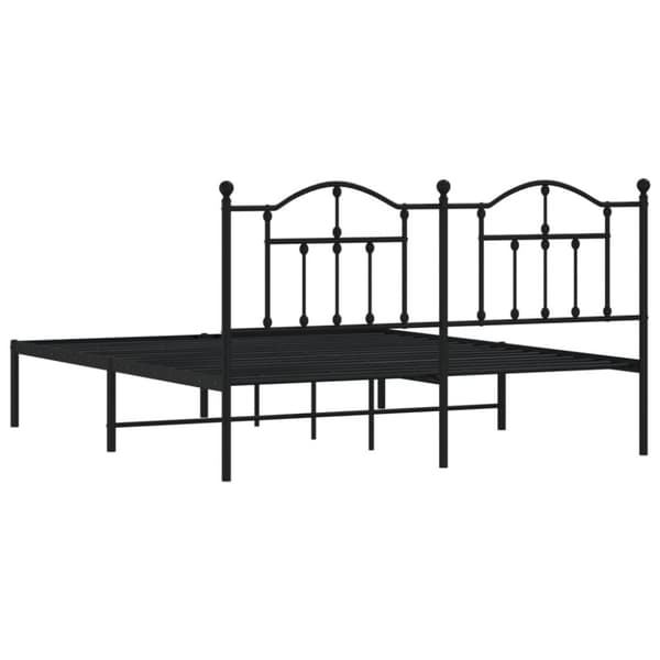 sengeramme med sengegavl 180x200 cm metal sort