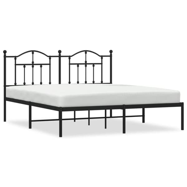 sengeramme med sengegavl 180x200 cm metal sort