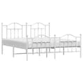 Miniatyrbillede 3 af 9: sengeramme med sengegavl og fodgærde 180x200 cm metal hvid