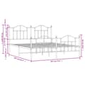 Miniatyrbillede 9 af 9: sengeramme med sengegavl og fodgærde 180x200 cm metal hvid