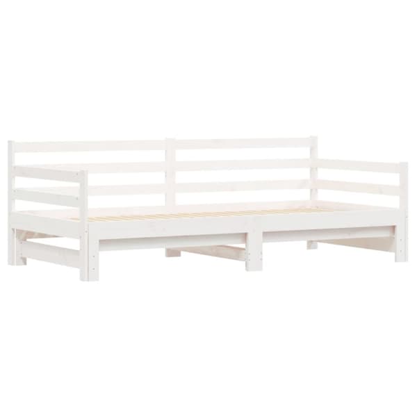 Dagbädd med extrasäng vit 90x190 cm massiv furu