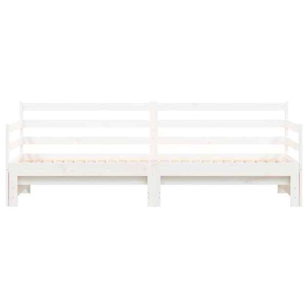 Dagbädd med extrasäng vit 90x190 cm massiv furu