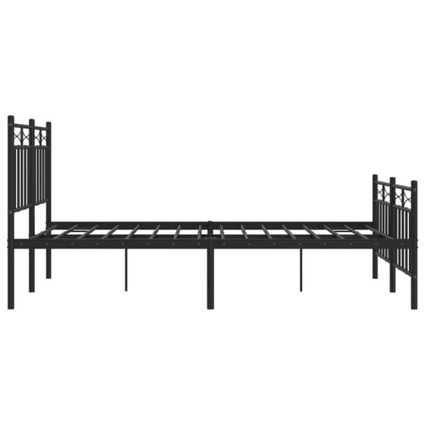 sengeramme med sengegavl og fodgærde 120x200 cm metal sort