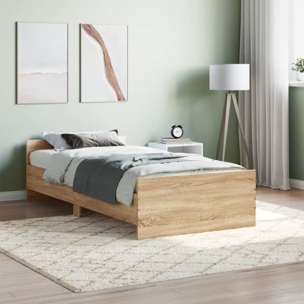 sengeramme 100x200 cm uden madras konstrueret træ sonoma-eg