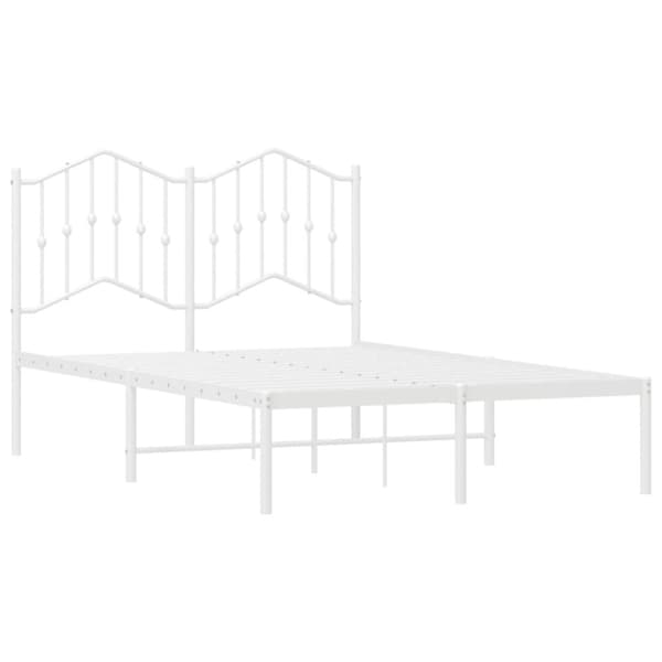 sengeramme med sengegavl 120x200 cm metal hvid