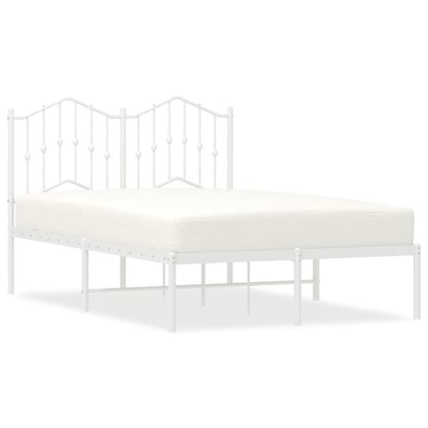 sengeramme med sengegavl 120x200 cm metal hvid