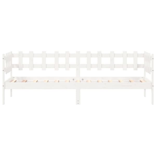 Dagbädd utan madrass vit 90x190 cm massiv furu