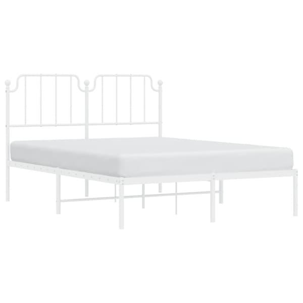sengeramme med sengegavl 150x200 cm metal hvid