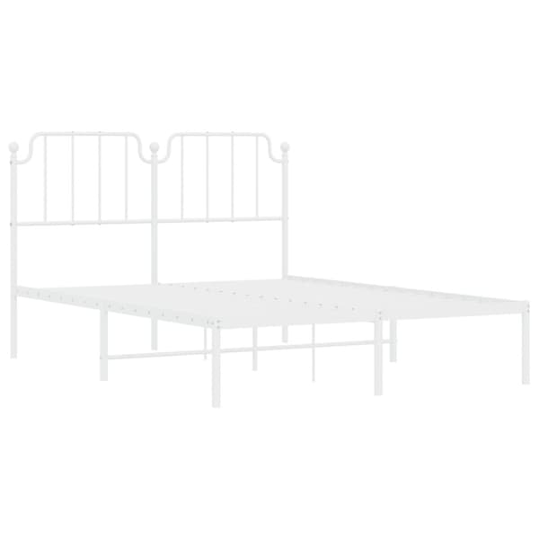 sengeramme med sengegavl 150x200 cm metal hvid
