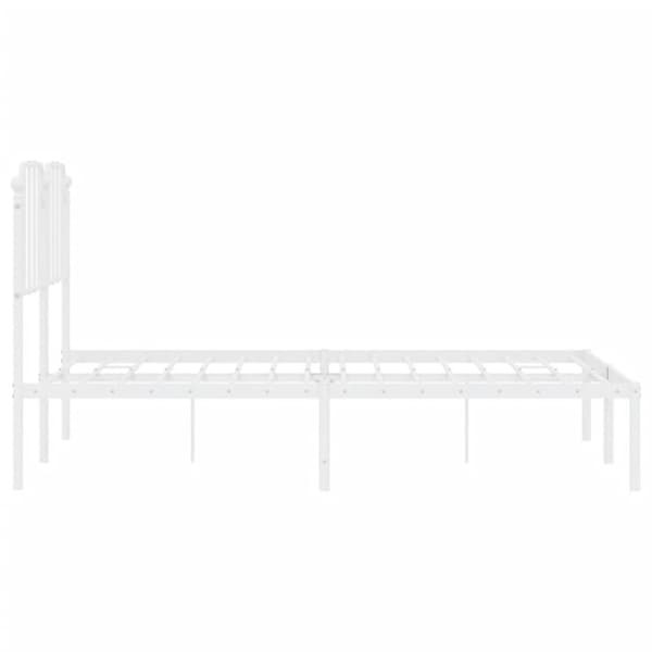 sengeramme med sengegavl 150x200 cm metal hvid