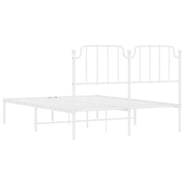 sengeramme med sengegavl 150x200 cm metal hvid