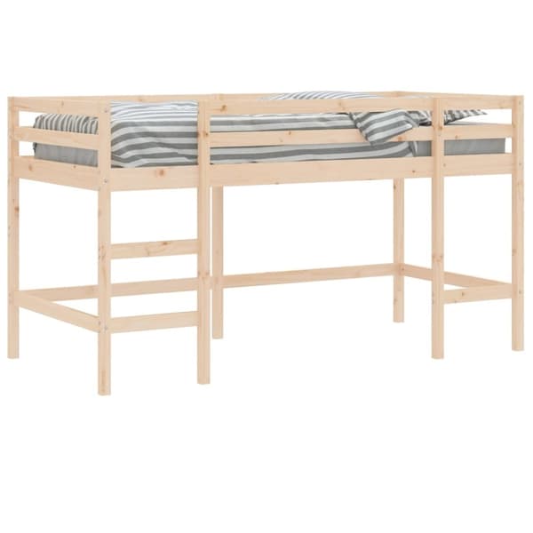 Loftsäng med stege 90x190 cm massiv furu