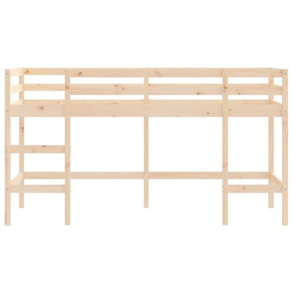Loftsäng med stege 90x190 cm massiv furu