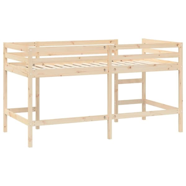 Loftsäng med stege 90x190 cm massiv furu
