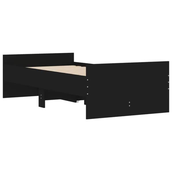 sengeramme med skuffer 100x200 cm sort