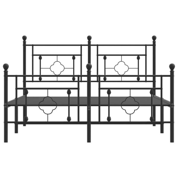 sengeramme med sengegavl og fodgærde 140x190 cm metal sort