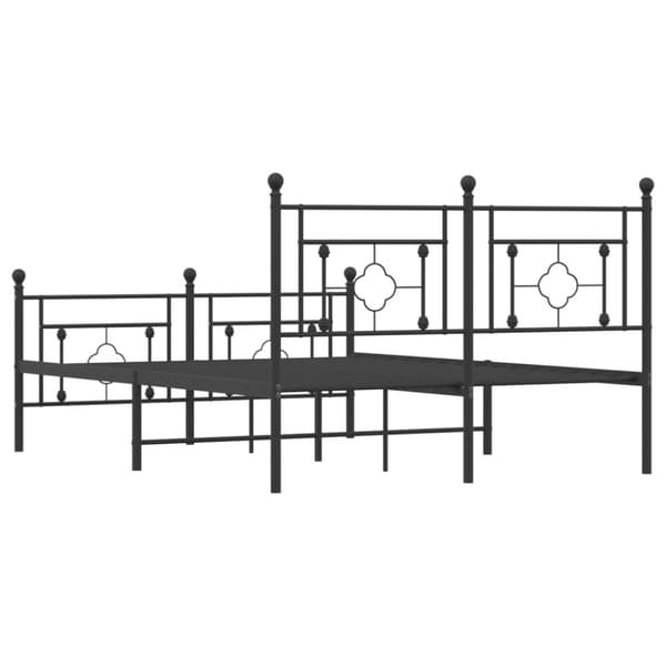 sengeramme med sengegavl og fodgærde 140x190 cm metal sort