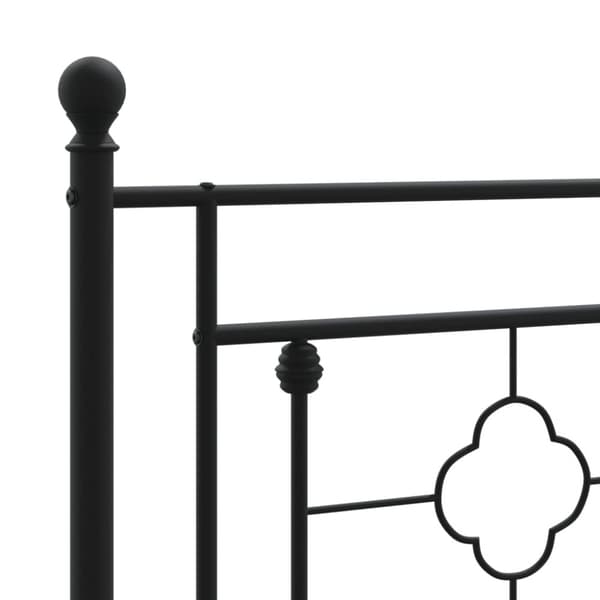 sengeramme med sengegavl og fodgærde 140x190 cm metal sort