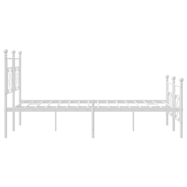 sengeramme med sengegavl og fodgærde 183x213 cm metal hvid