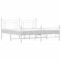 Miniatyrbillede 2 af 10: sengeramme med sengegavl og fodgærde 183x213 cm metal hvid