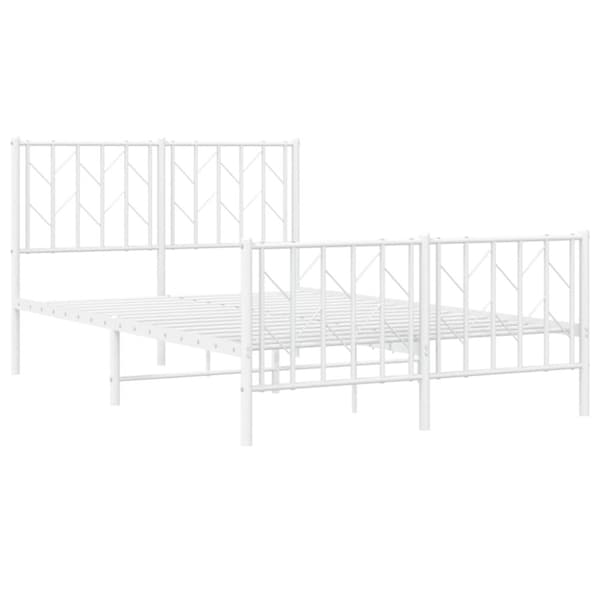 sengeramme med sengegavl og fodgærde 120x200 cm metal hvid