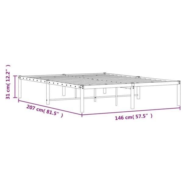 sengeramme 140x200 cm metal sort