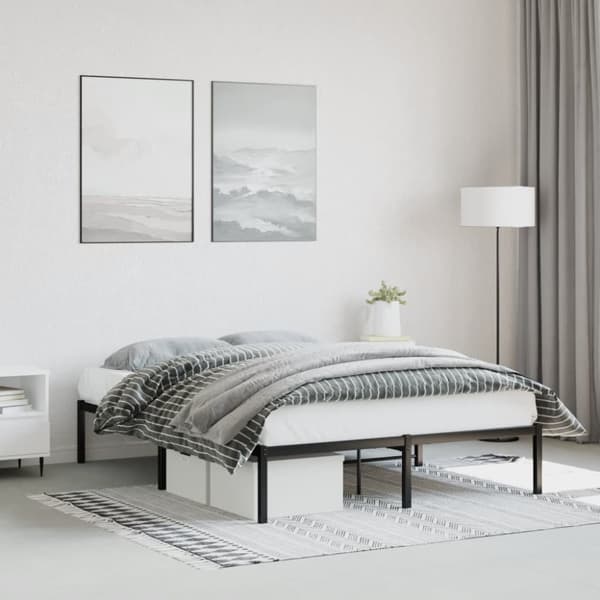 sengeramme 140x200 cm metal sort
