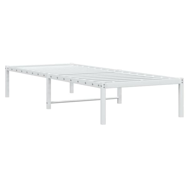 sengeramme 75x190 cm metal hvid