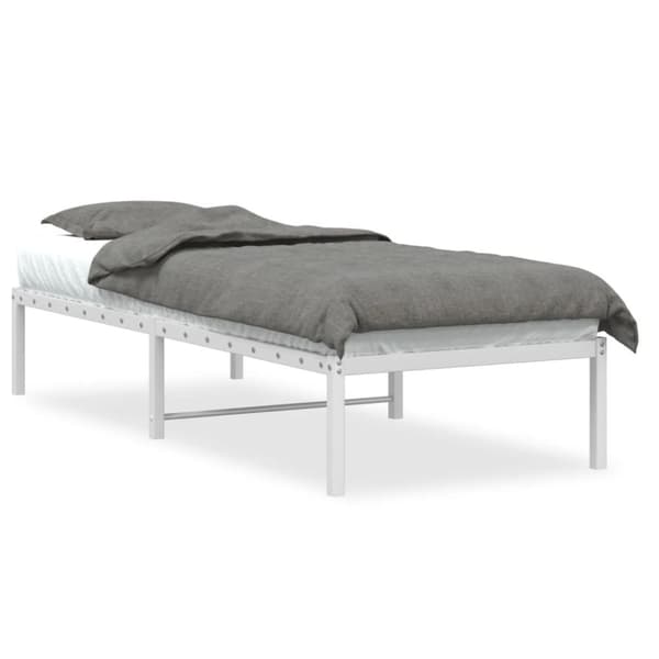 sengeramme 75x190 cm metal hvid