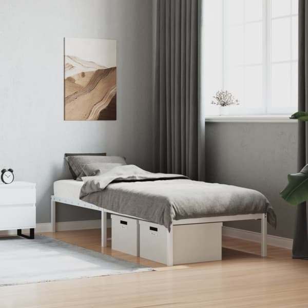 sengeramme 75x190 cm metal hvid