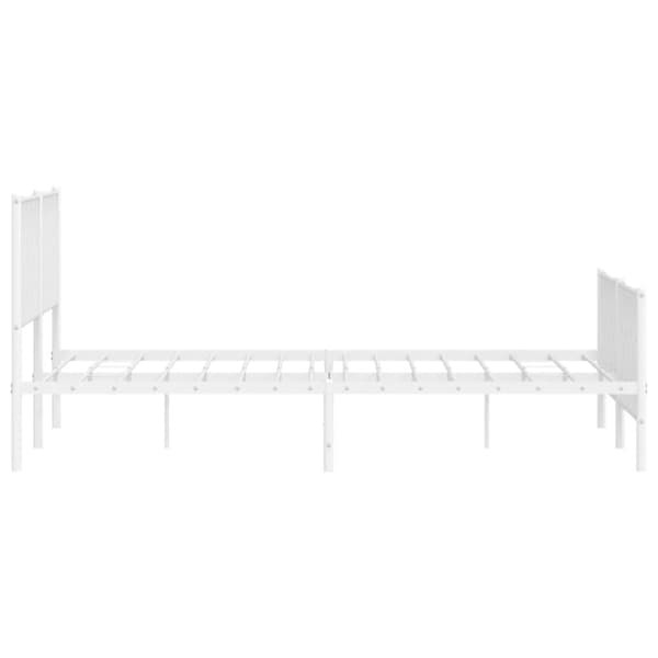 sengeramme med sengegavl og fodgærde 183x213 cm metal hvid