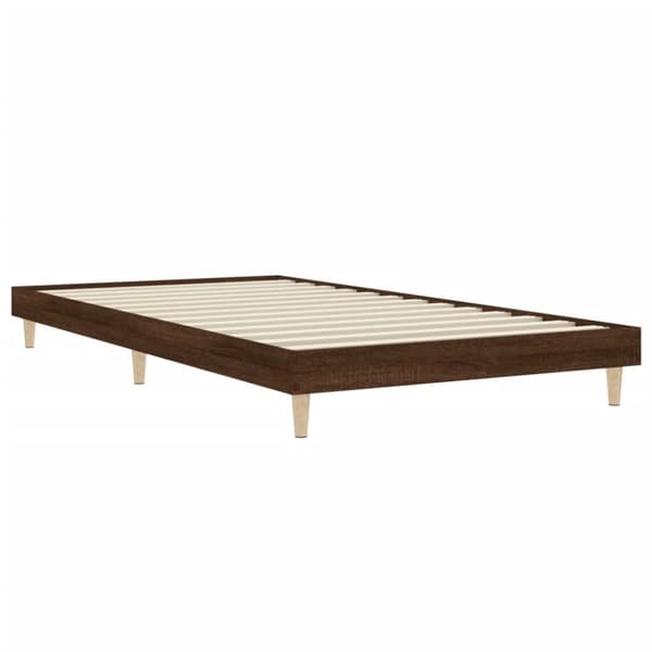 Sängynrunko ruskea tammi 90x200 cm tekninen puu